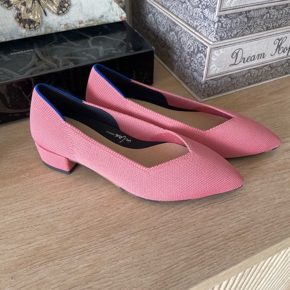 Rothy’s The High Point In Love Insole Tulip Pink Heels Shoes Womens - Picture 4 of 16